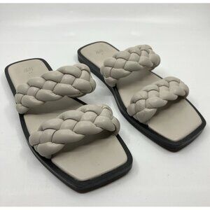 H&M Faux Leather Braided Strap Slip On‎ Sandals Sz 41